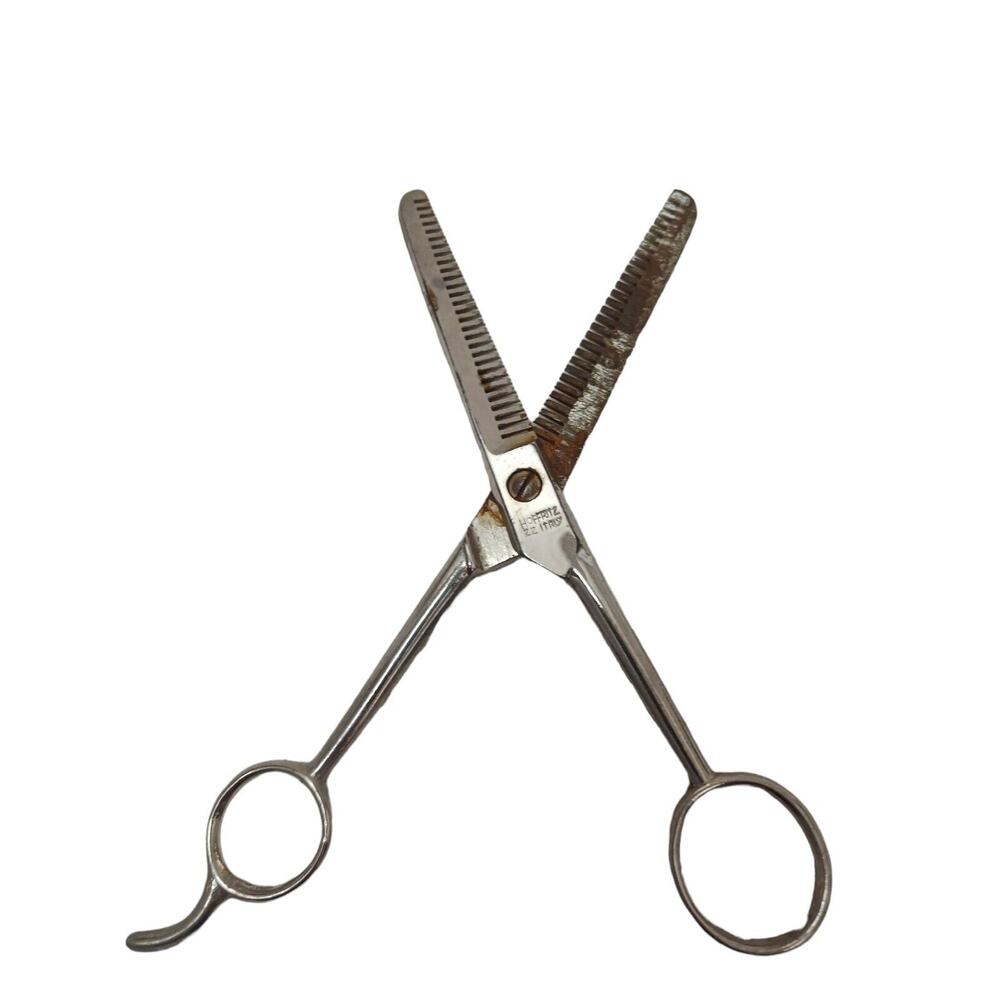 Hoffritz Hair Thinning Scissors ITALY Pro Barber SHEERS Salon DOUBLE Sided VNTG